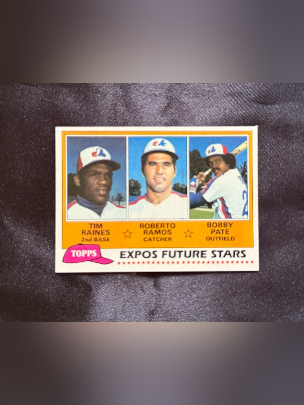 Tim Raines, Roberto Ramos & Bobby Pate #479 Topps, 1981, RC~HOF, Expos Future...